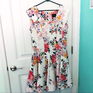 Just Taylor Pleated Fit & Flare Floral Dress 14